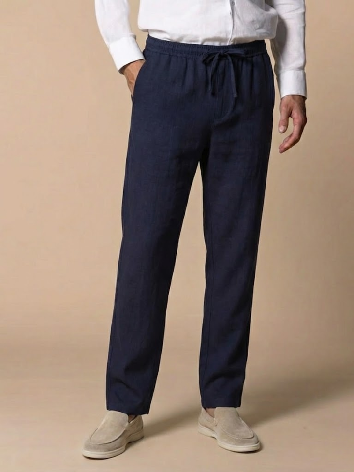 Men’s Lightweight Linen Pants Relaxed Summer Trousers