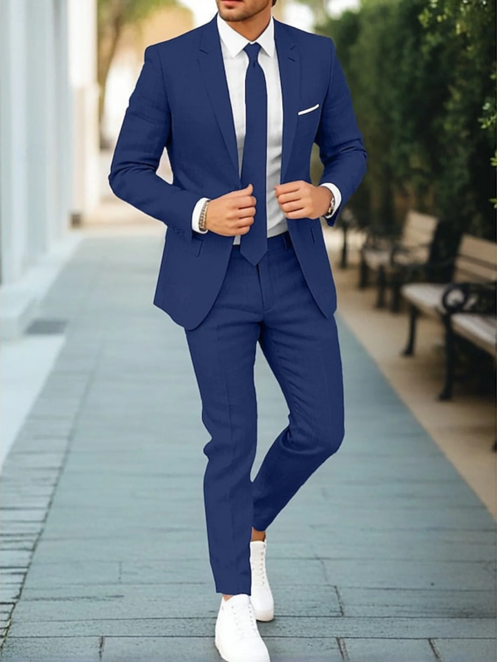 Men's Casual 2 Piece Suit Slim Fit for Everyday Smart Wear