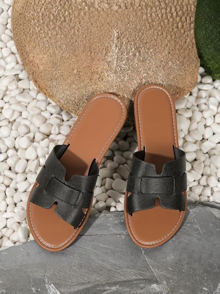 Damskie płaskie sandały na lato, lekkie buty wsuwane do chodzenia