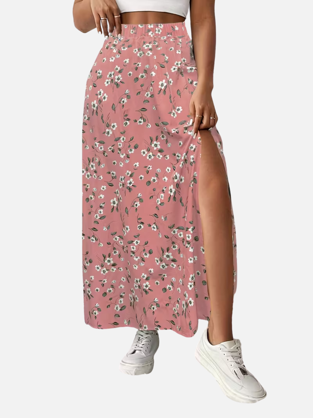 Women's Floral Maxi Skirt High Waist Vacation Outfit