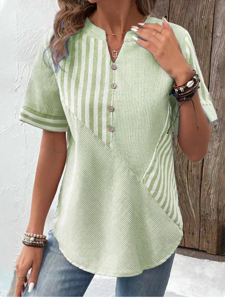 Blouse Women Striped Casual Top for Everyday Comfort Wear