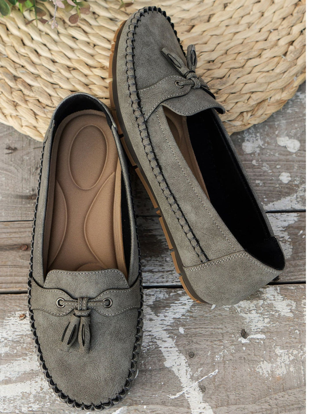 Women’s Vegan Leather Loafers Cushioned Support Work Casual Wear