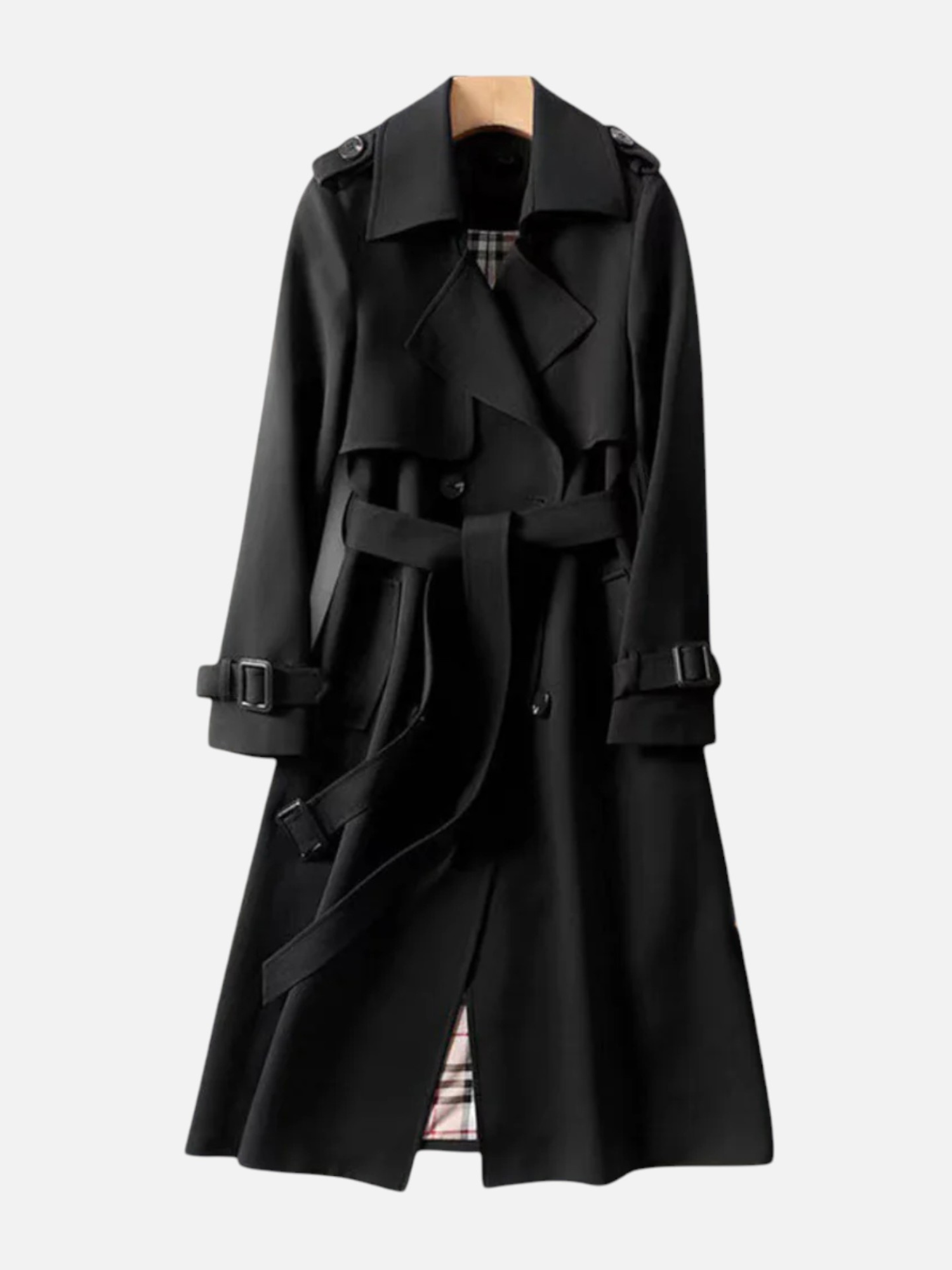 Aurevien | Women’s Belted Tweed Trench Coat – Ivy League Finish