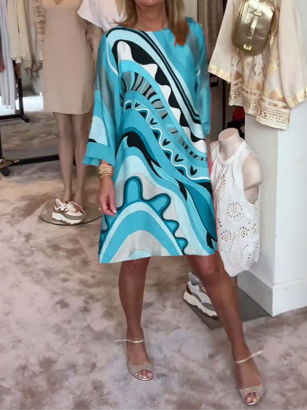 Elegant Midi Dress for Women Lightweight Summer Outfit