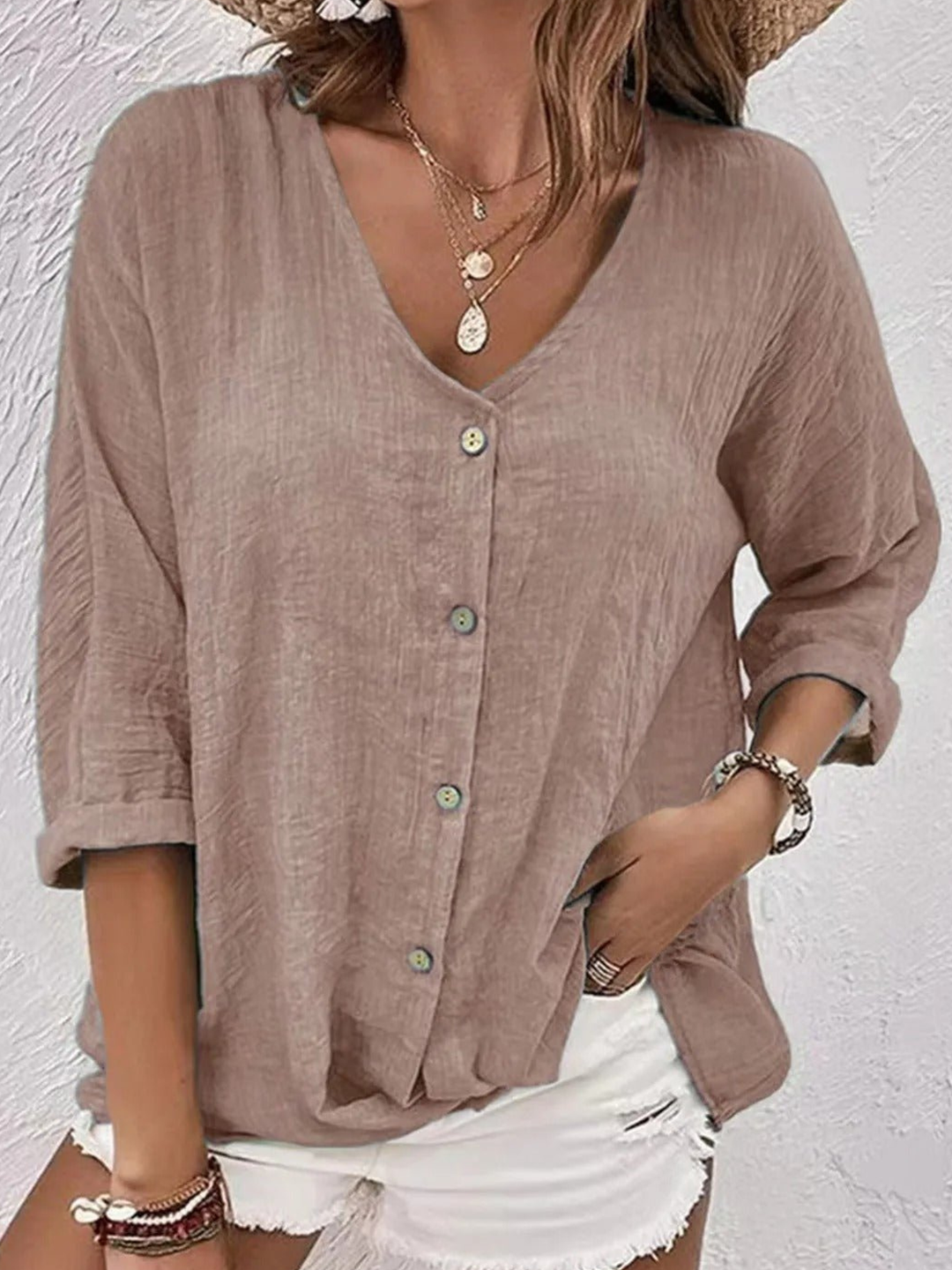 Top Minimalist Oversized Blouse for Casual Coastal Style