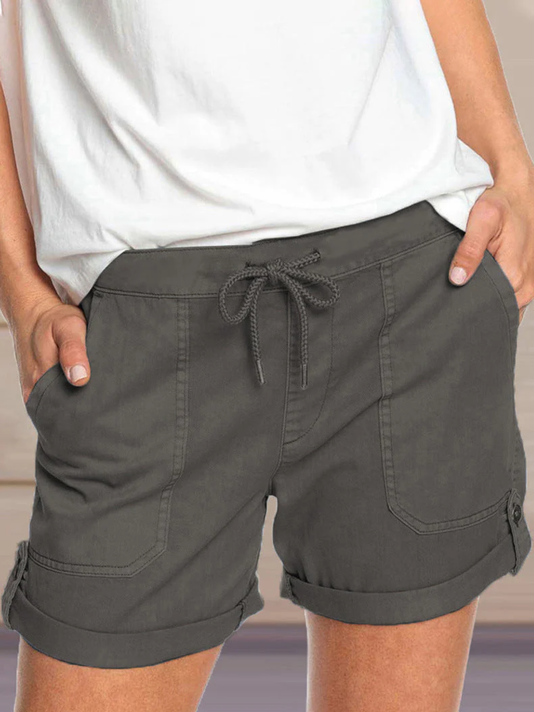 Women's Casual Shorts Elastic Waist Relaxed Fit Summer Wear