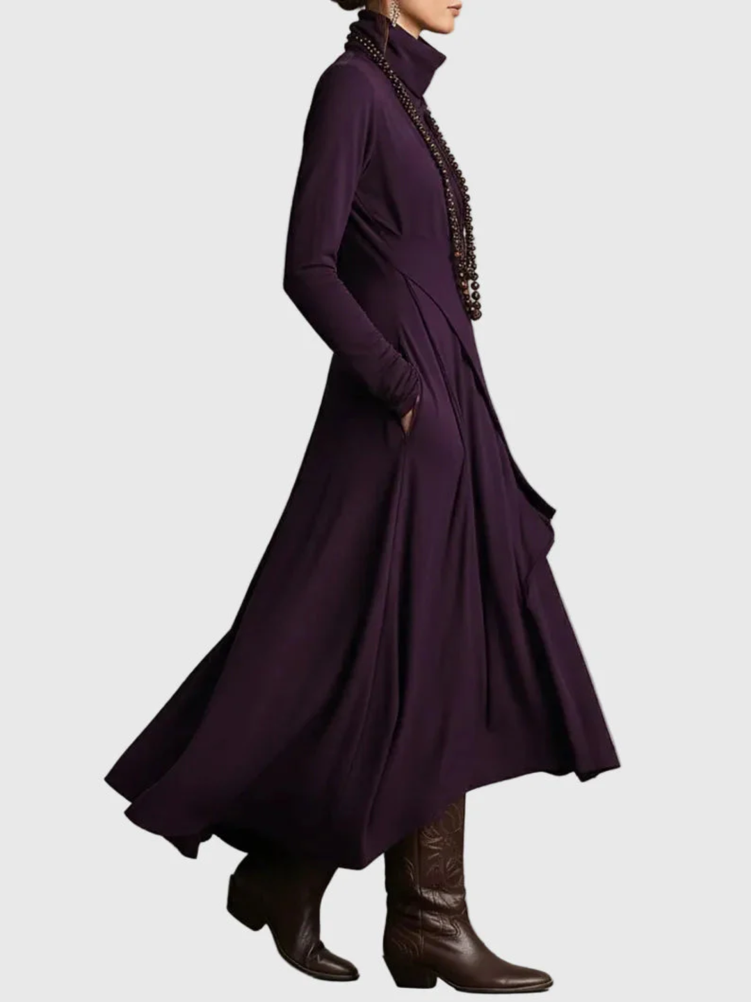 Women’s Pleated Maxi Dress Violet Wedding Guest Outfit