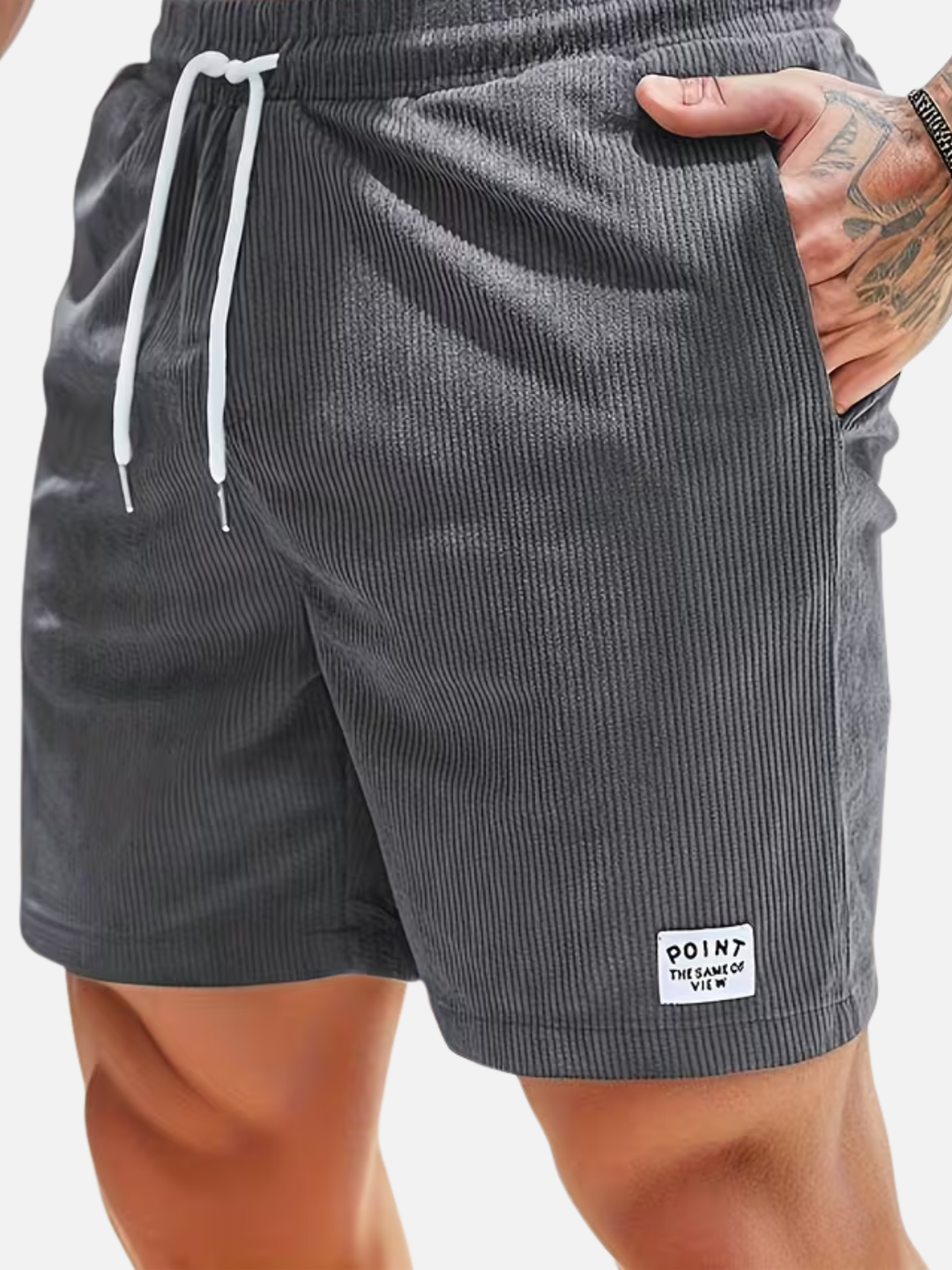 Men's corduroy shorts drawstring waist summer casual fit