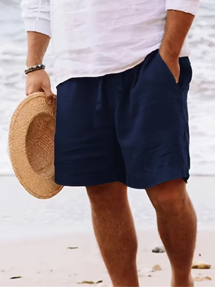 Men's lightweight summer shorts elastic waist casual wear