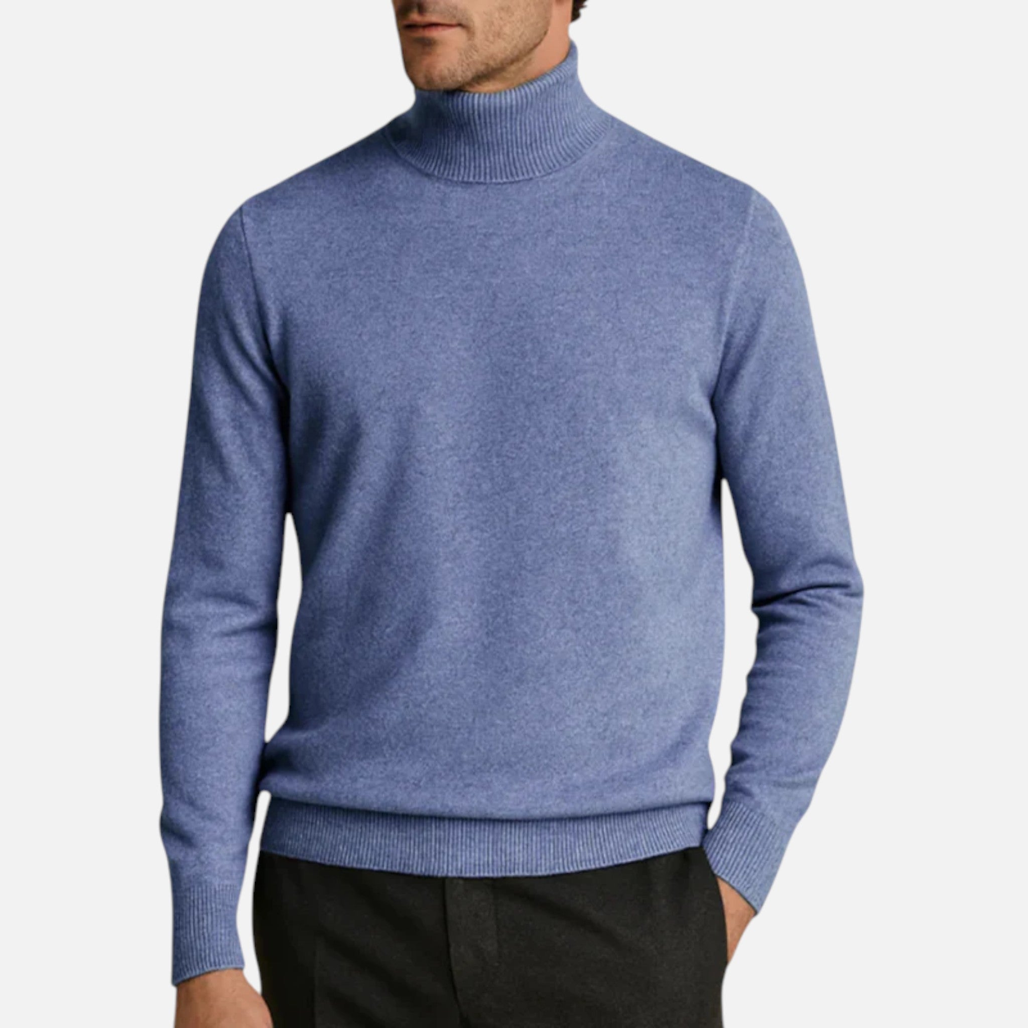Aurevien | Men’s Fine Knit Turtleneck Jumper – Ivy League Elegance
