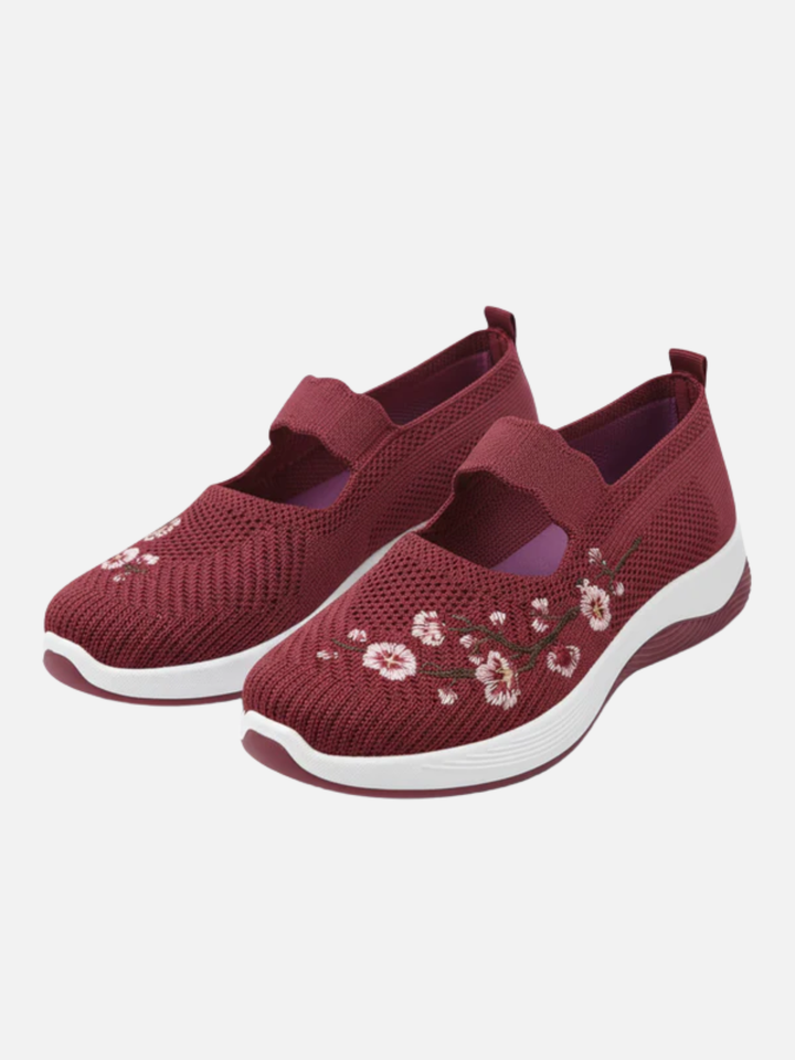Women's Orthopedic Floral Flats for All-Day Walking Comfort