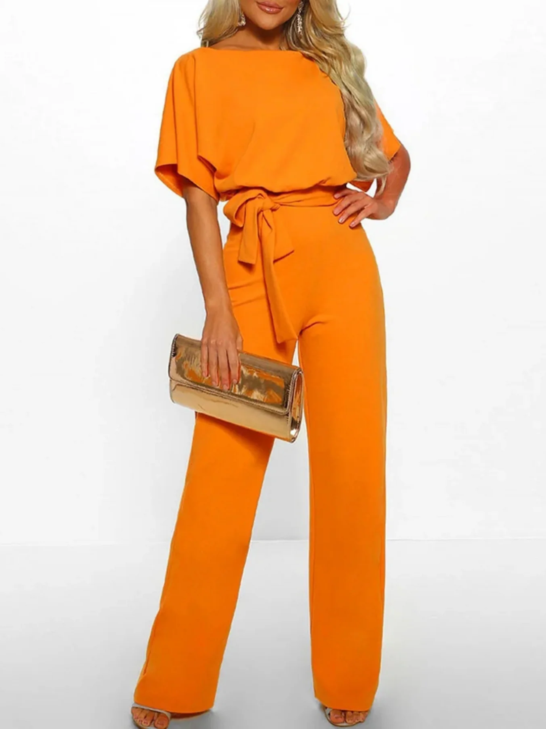 Women’s Slim Fit Jumpsuit with Adjustable Lace Waist