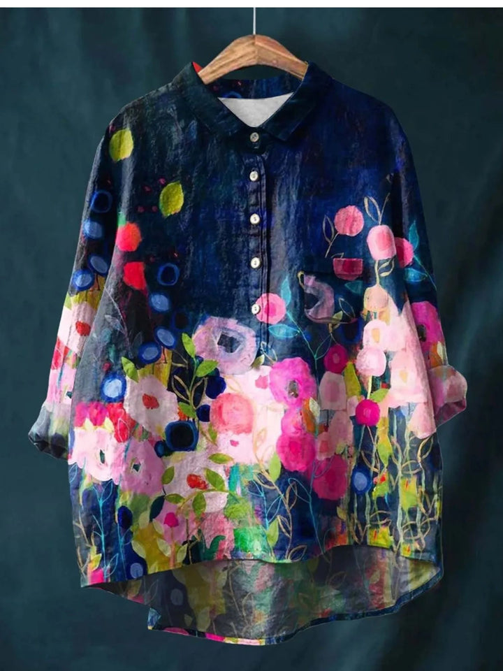 Blouse Women’s Floral Summer Shirt For Work Casual Wear