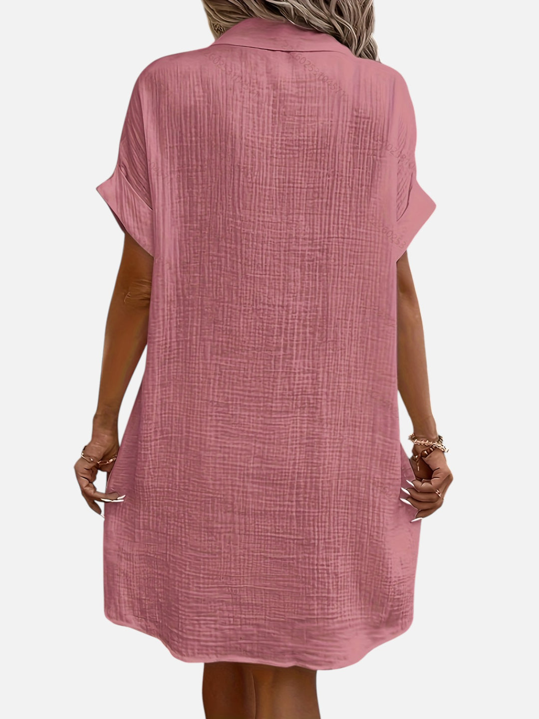 Women’s Cotton Midi Dress Button Front Comfortable Everyday Wear