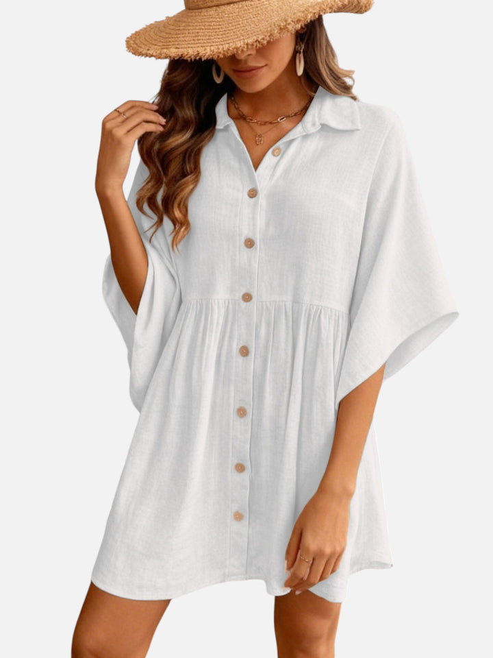 Women's Shirt Dress Cotton Loose Fit Beach Vacation Dress Women