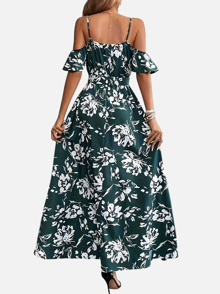 Women’s Summer Floral Maxi Dress A-Line Slit Casual Elegant