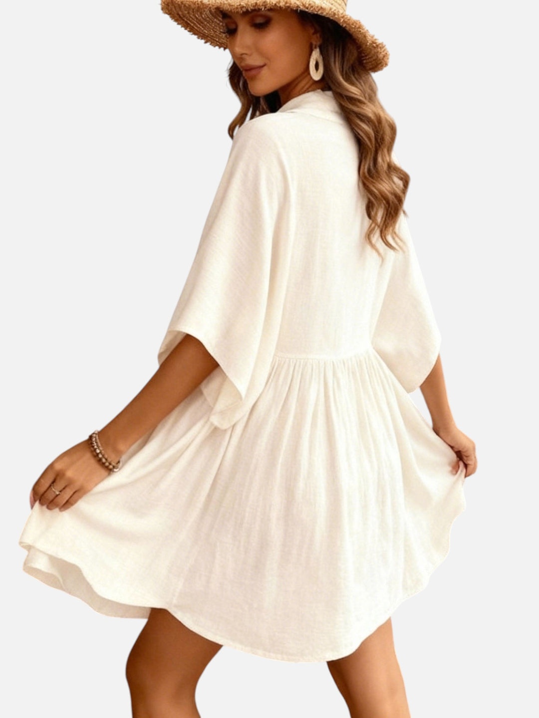 Women's Shirt Dress Cotton Loose Fit Beach Vacation Dress Women