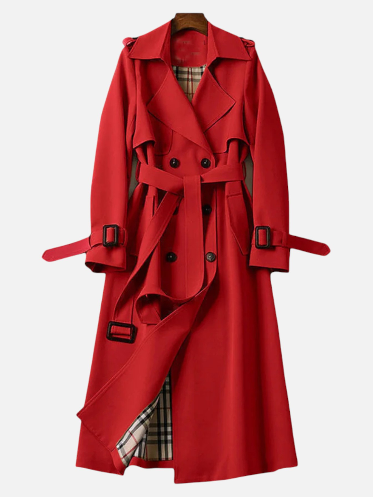 Aurevien | Women’s Belted Tweed Trench Coat – Ivy League Finish