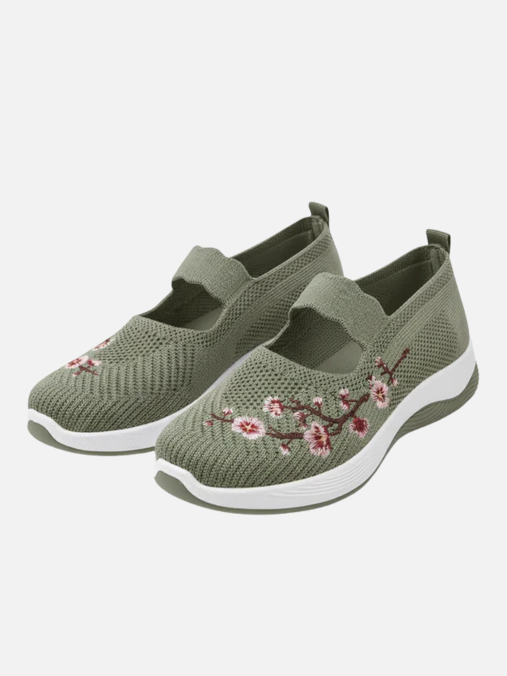 Women's Orthopedic Floral Flats for All-Day Walking Comfort