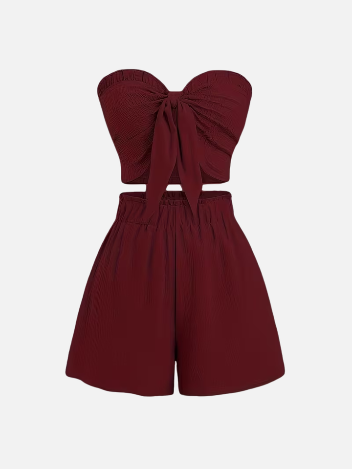 Women's 2-Piece Shorts Set Elastic Waist Beachwear Summer Set