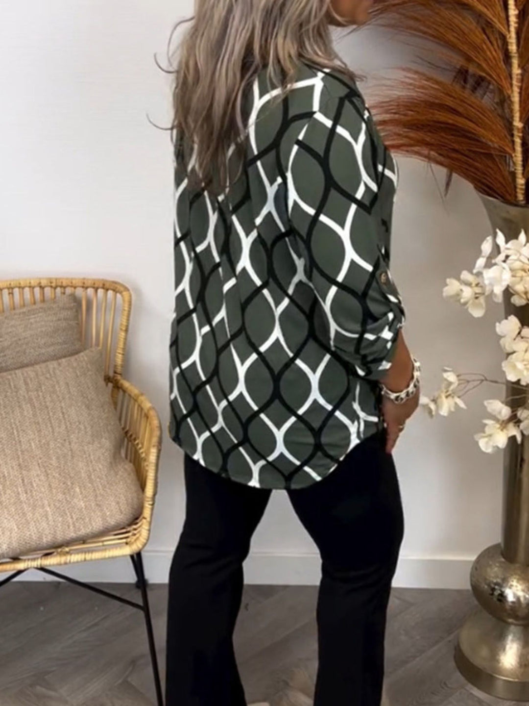 Women Printed Blouse Soft Comfortable Everyday Stylish Shirt