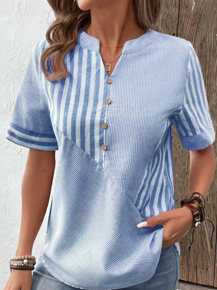 Blouse Women Striped Casual Top for Everyday Comfort Wear