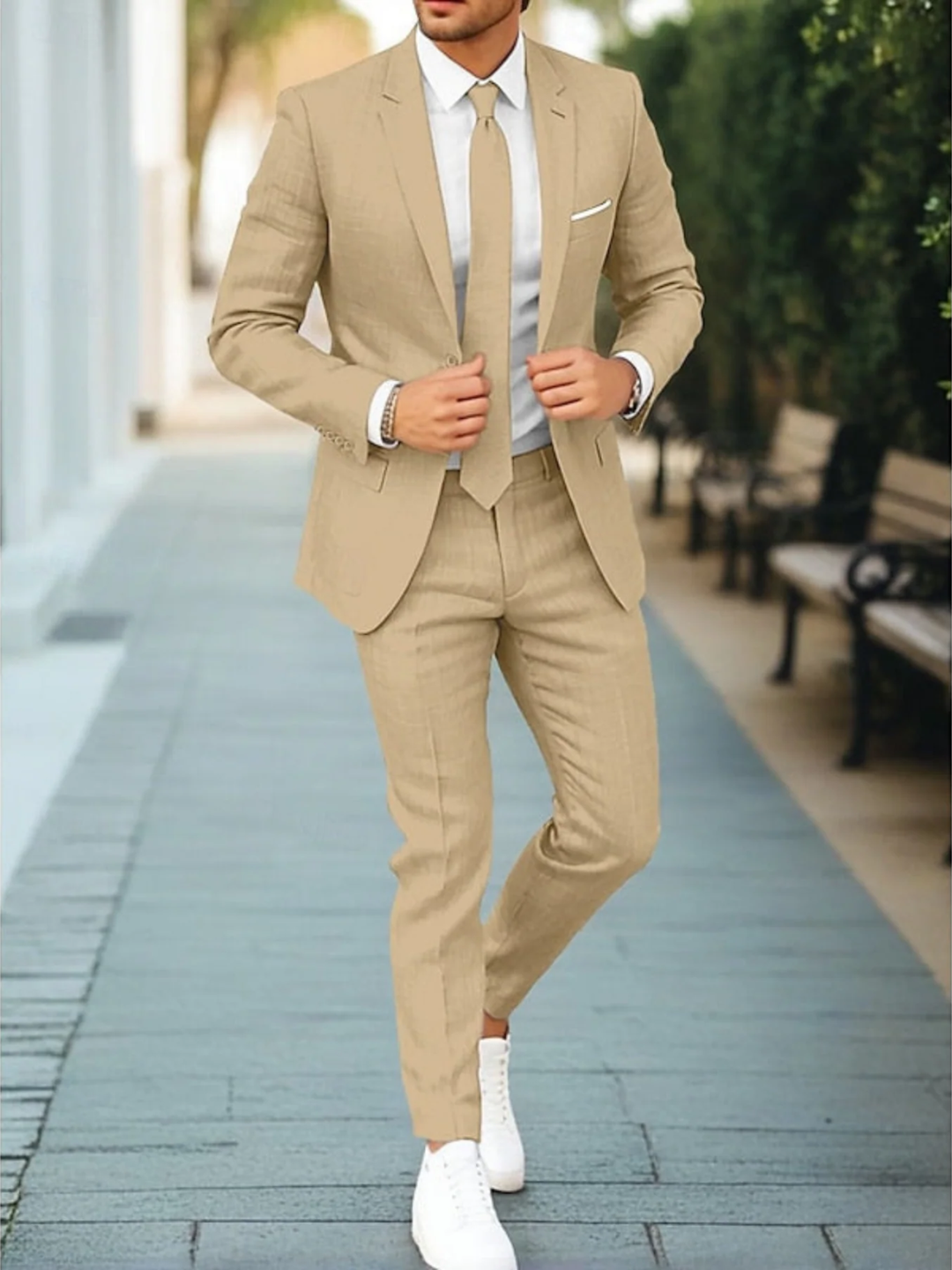 Men's Casual 2 Piece Suit Slim Fit for Everyday Smart Wear