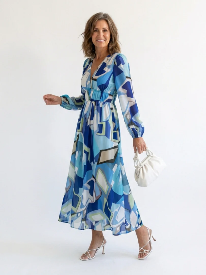 Women’s Long Sleeve Floral Maxi Dress Wedding Guest Outfit Maxi