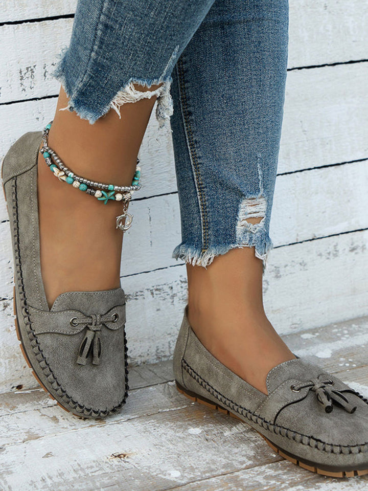 Women’s Vegan Leather Loafers Cushioned Support Work Casual Wear