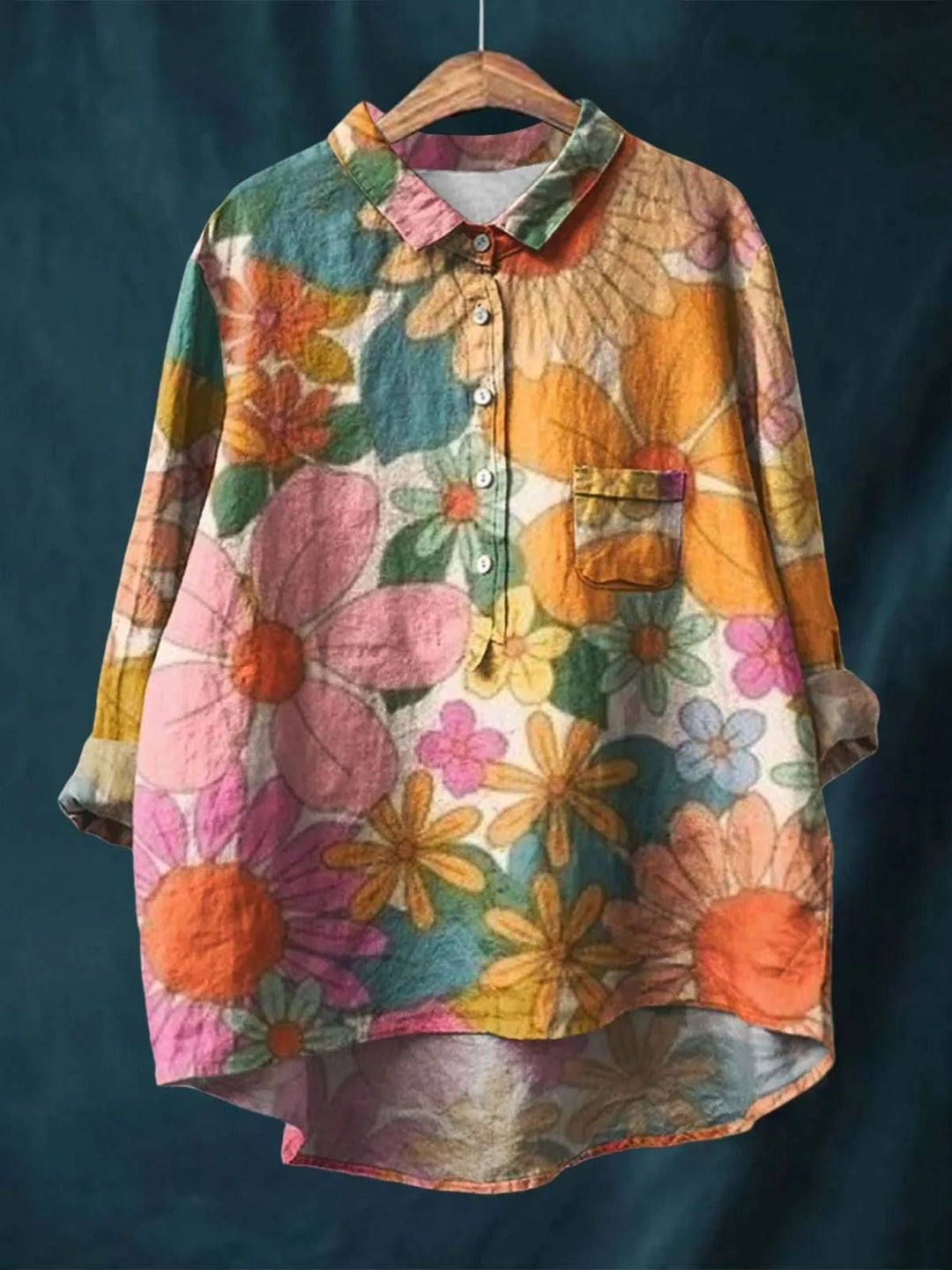 Blouse Women’s Floral Summer Shirt For Work Casual Wear
