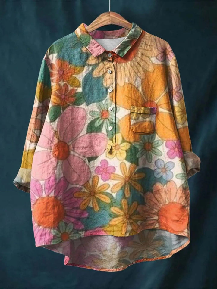 Blouse Women’s Floral Summer Shirt For Work Casual Wear