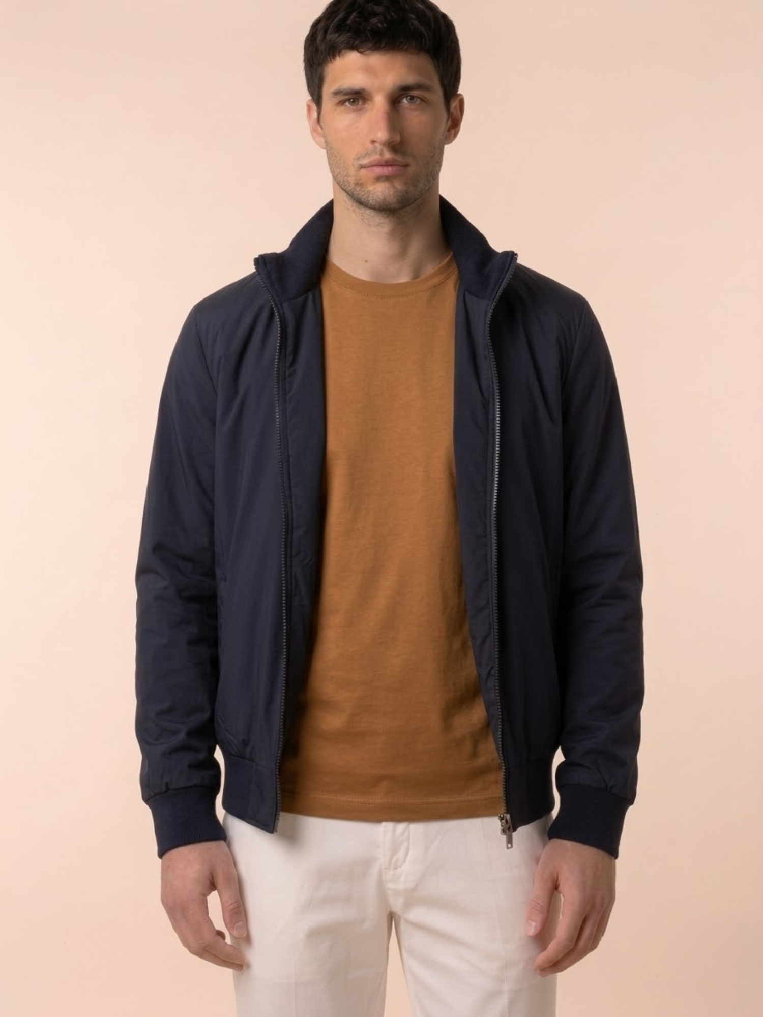 Men's Lightweight Summer Bomber Jacket Casual Cotton Zip Front