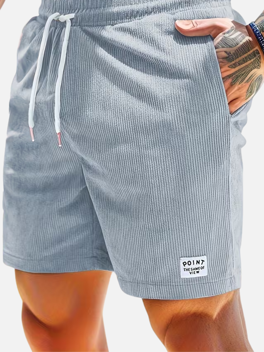 Men's corduroy shorts drawstring waist summer casual fit