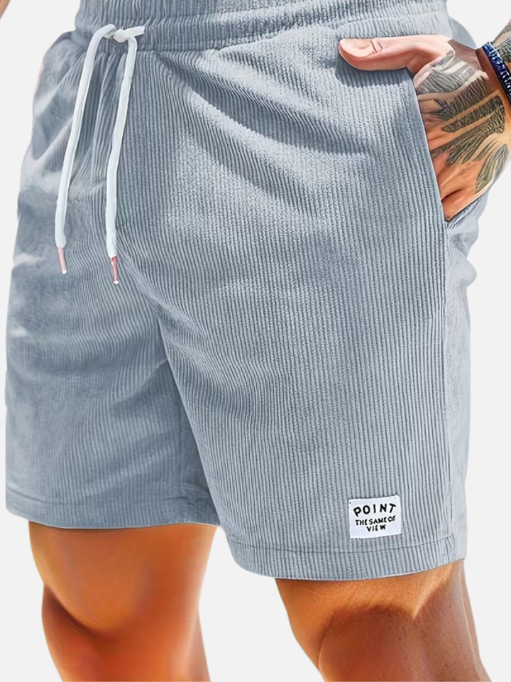 Men's corduroy shorts drawstring waist summer casual fit