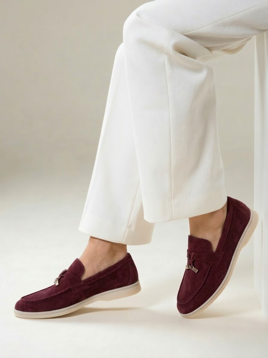Women’s Suede Loafers Comfortable Slip-On Everyday Flats