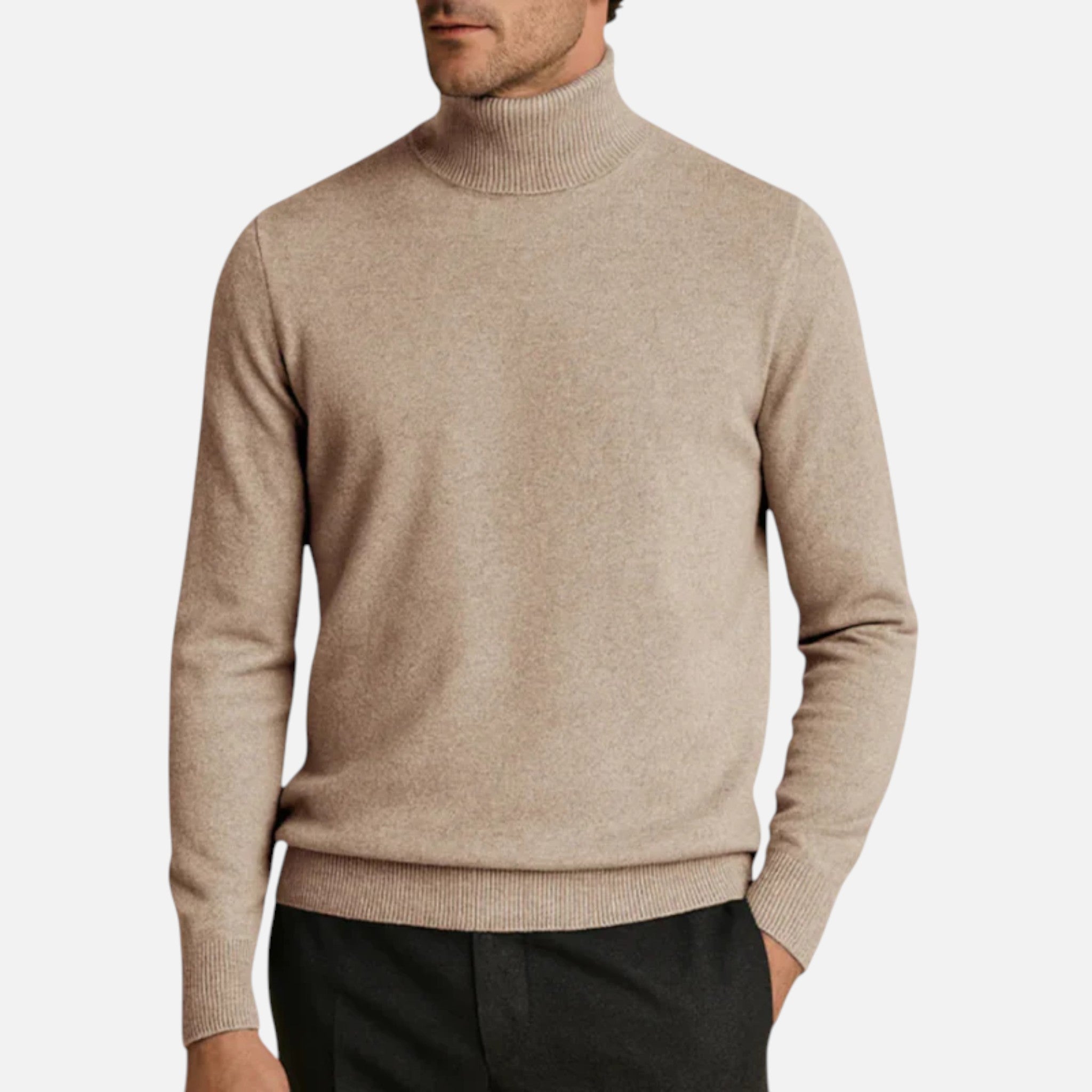 Aurevien | Men’s Fine Knit Turtleneck Jumper – Ivy League Elegance