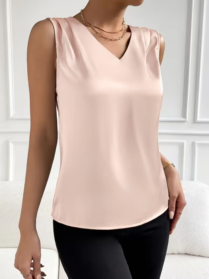 Women's Sleeveless V-Neck Elegant Occasion Top – Wedding Guest Style