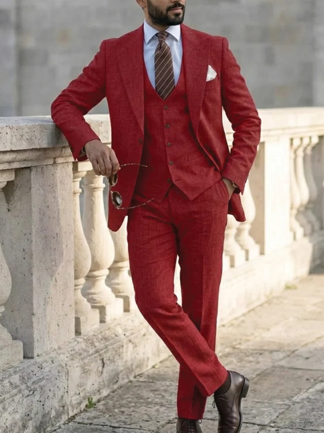 Men's 3 piece suit for wedding slim fit formal suit set