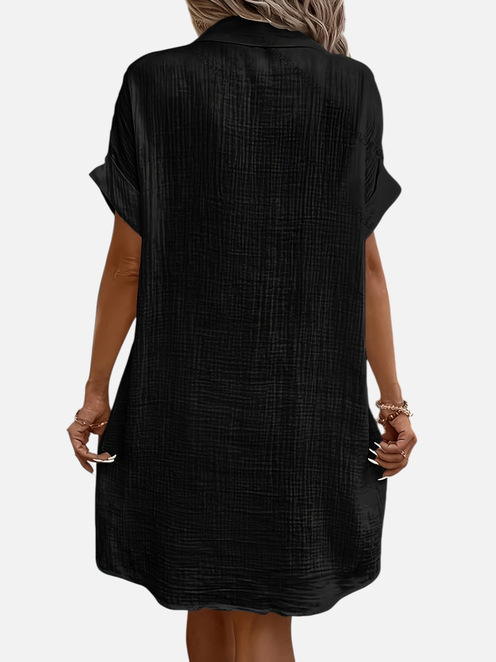 Women’s Cotton Midi Dress Button Front Comfortable Everyday Wear