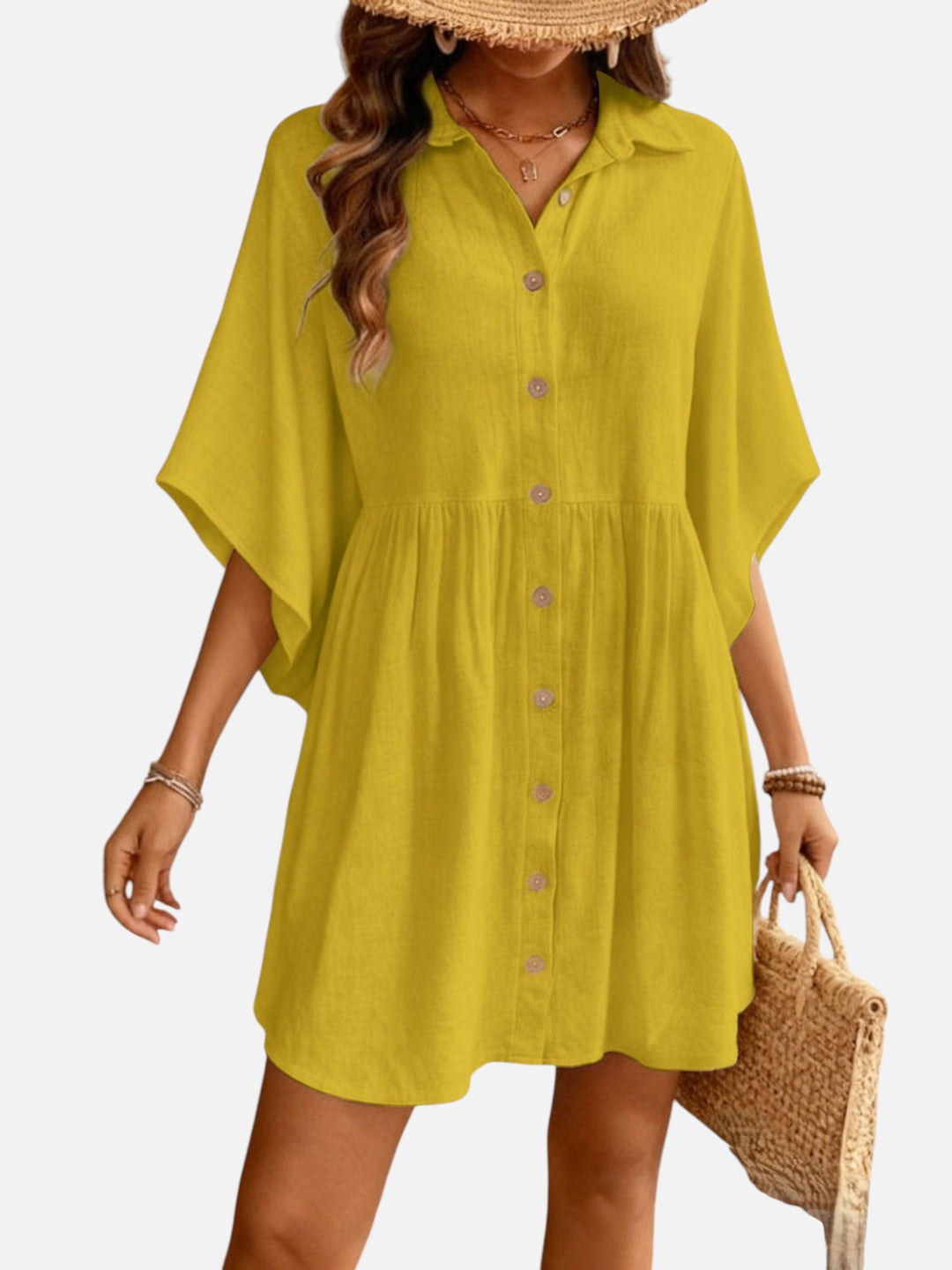 Women's Shirt Dress Cotton Loose Fit Beach Vacation Dress Women