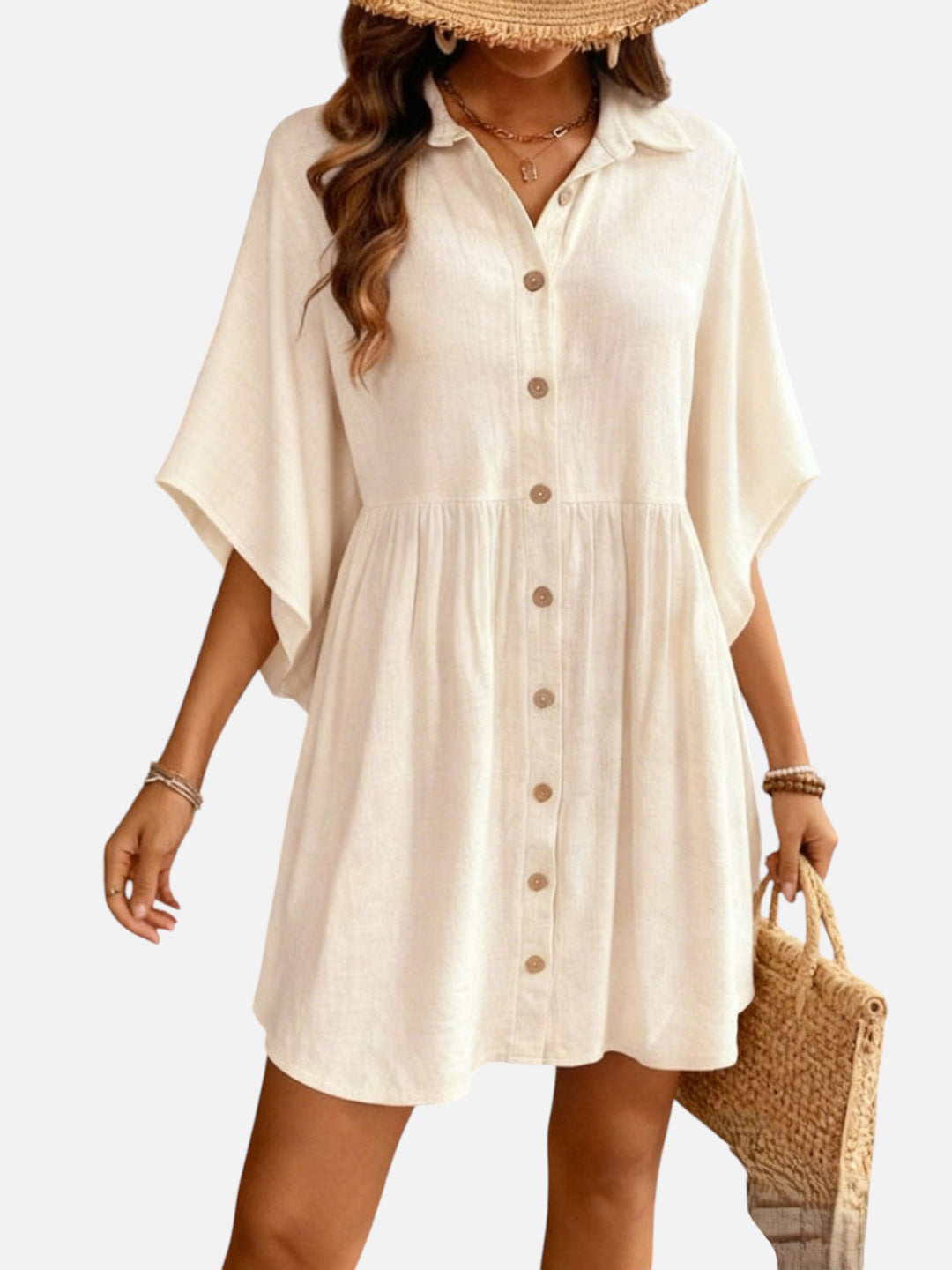 Women's Shirt Dress Cotton Loose Fit Beach Vacation Dress Women