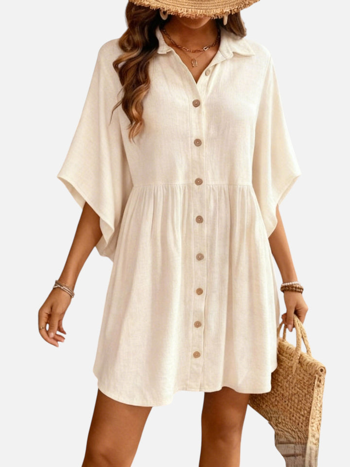 Women's Shirt Dress Cotton Loose Fit Beach Vacation Dress Women