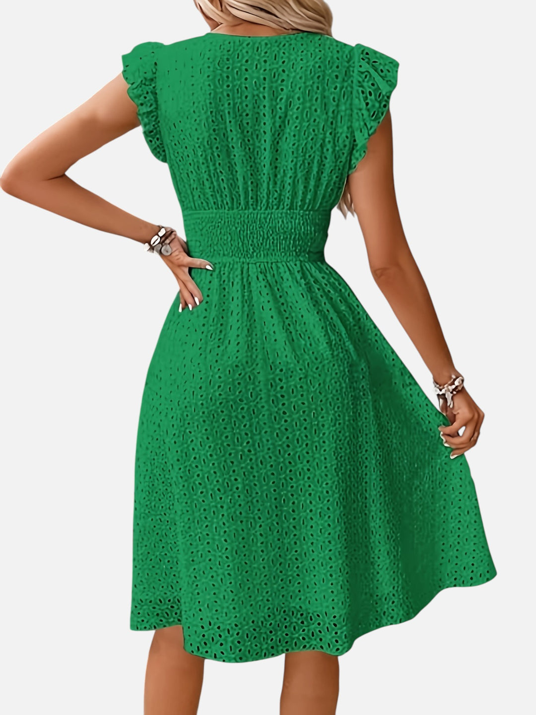 Women’s Stand Collar Midi Dress Casual Elegant Summer Outfit