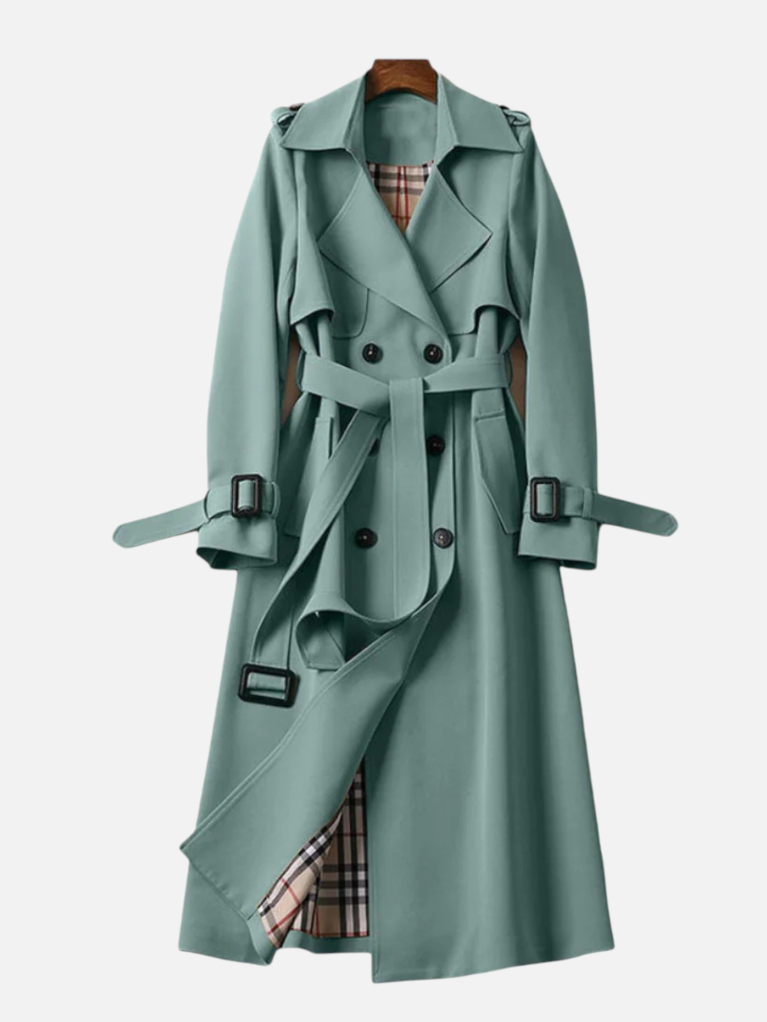 Aurevien | Women’s Belted Tweed Trench Coat – Ivy League Finish