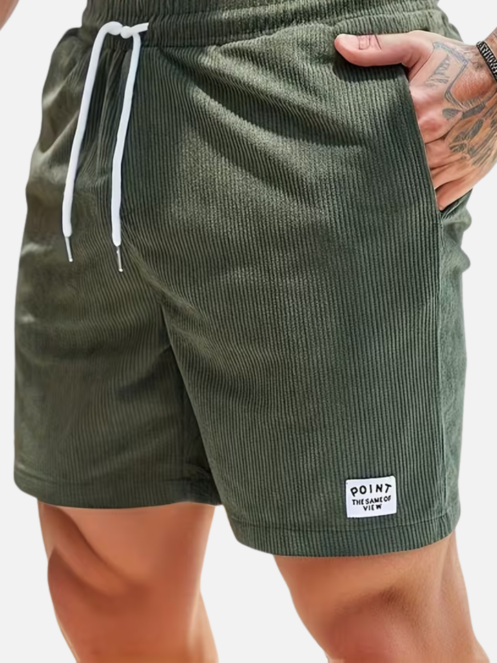 Men's corduroy shorts drawstring waist summer casual fit