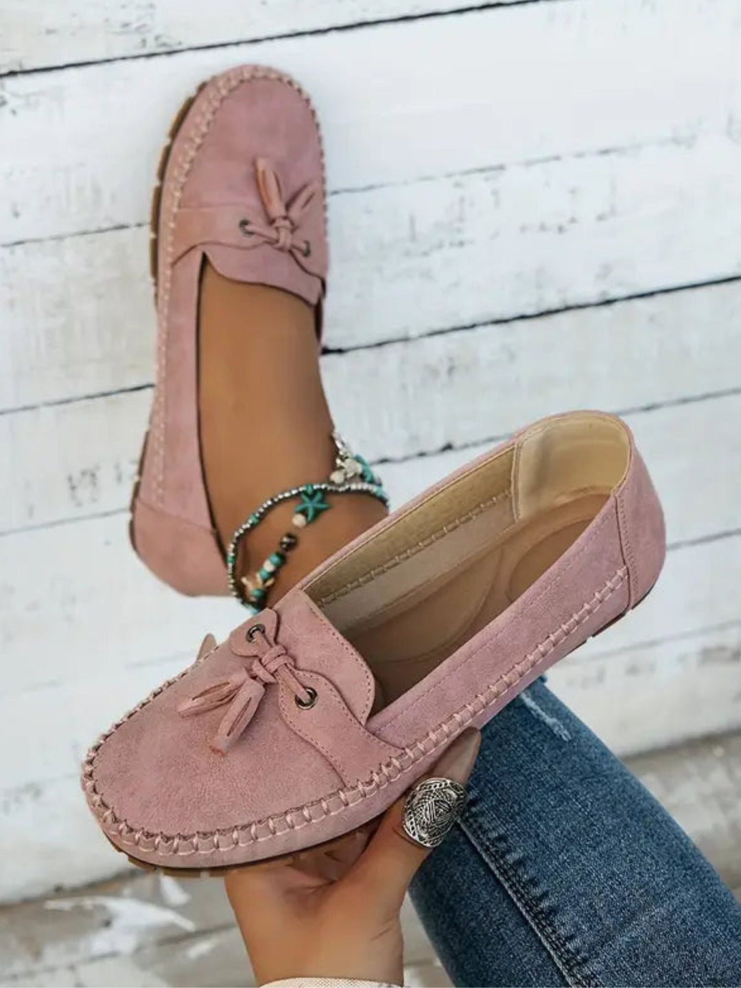 Women’s Vegan Leather Loafers Cushioned Support Work Casual Wear