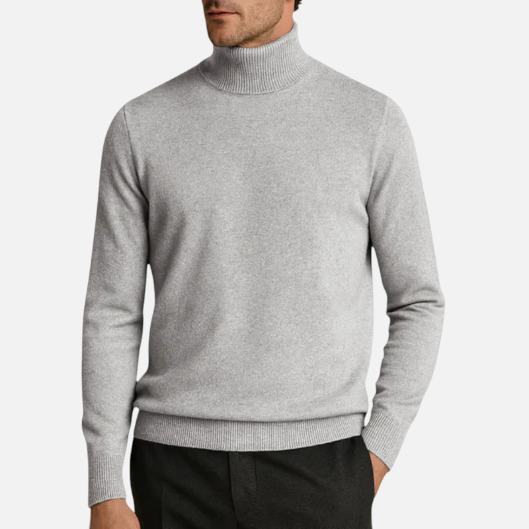 Aurevien | Men’s Fine Knit Turtleneck Jumper – Ivy League Elegance