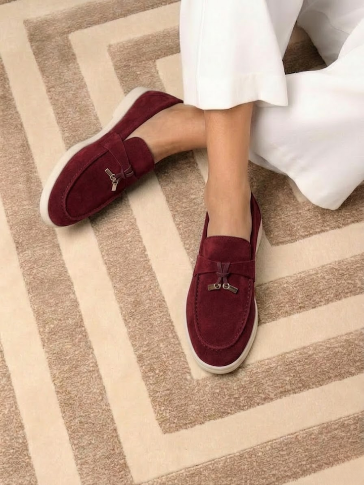 Women’s Suede Loafers Comfortable Slip-On Everyday Flats