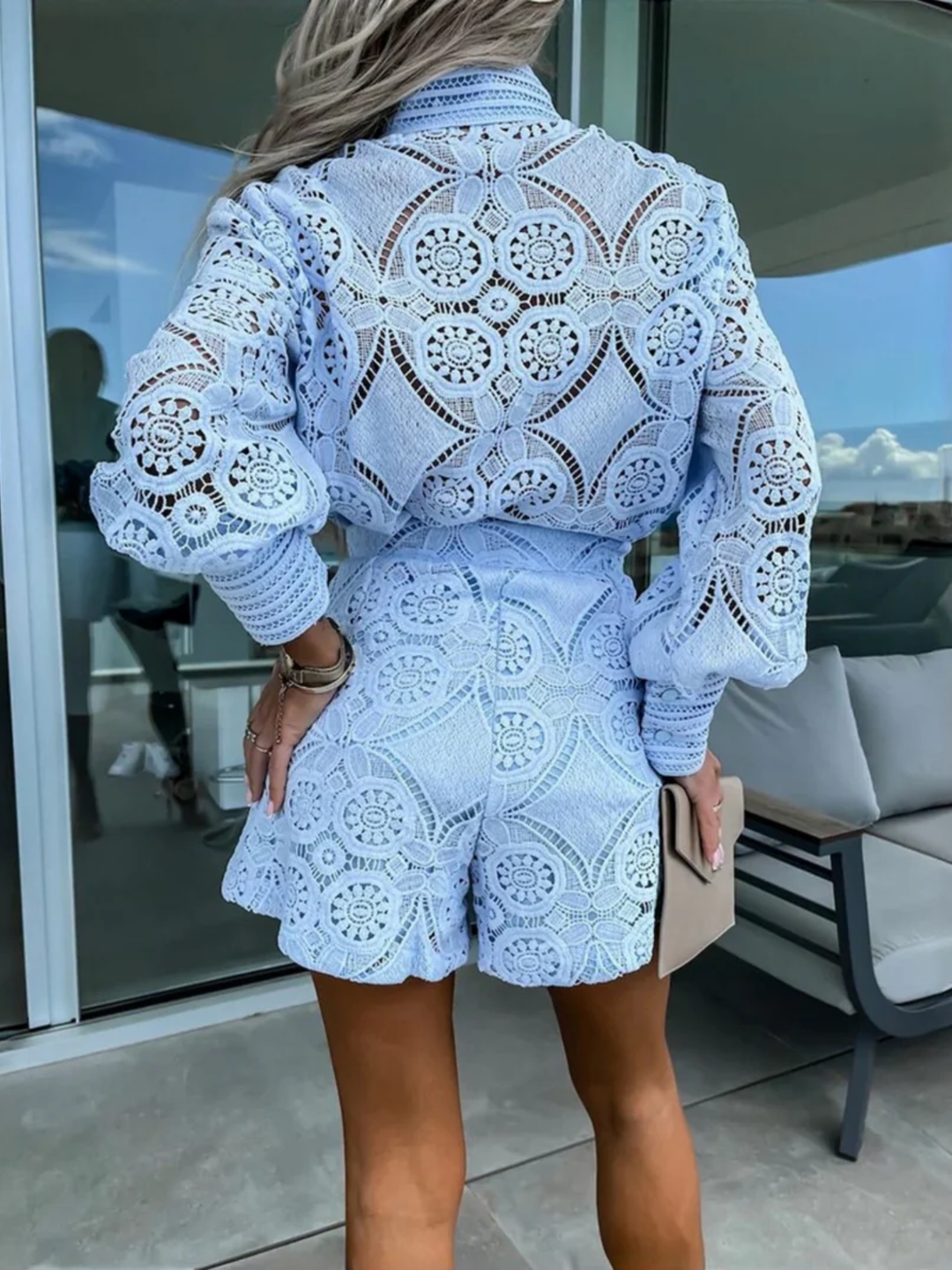 Women's lace two piece set for elegant summer outfit