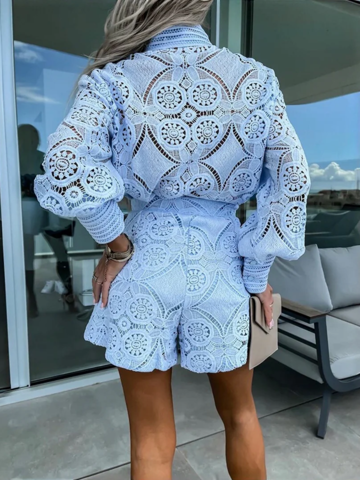 Women's lace two piece set for elegant summer outfit